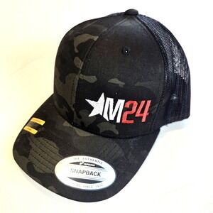 Yupoong M24 Black Mutlicam Snapback Mesh Baseball Hat Camo‎